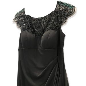 Xscape Black Beaded Evening Gown